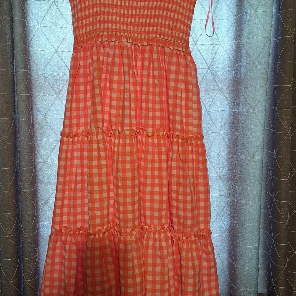 Pomander Place Tuckernuck electric pink gingham midi sundress - Picture 2 of 4